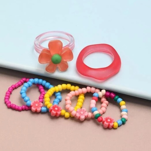 ❗️three 4 $30❗️7 pc acrylic midi ring set  knuckle - Picture 2 of 6